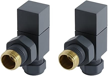 Milano  Traditional Chrome Angled Heated Towel Rail Radiator Valves  Pair