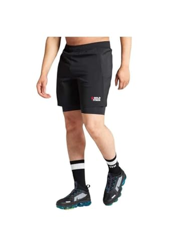Image of BOLD FITNESS 2 in 1 Active Dual Shorts with Inner Tights Layer | Men's Double Layer Short for Running, Gym & Sports