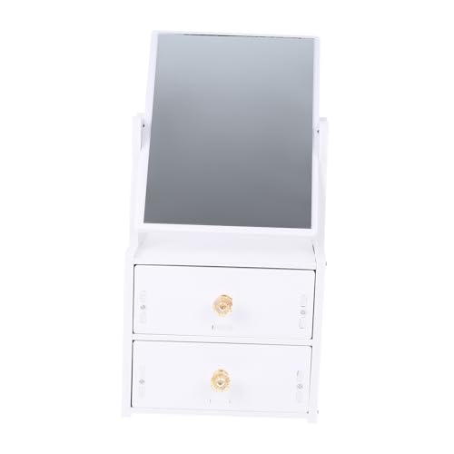 Espejo de maquillaje de mesa minkissy con caja organizadora