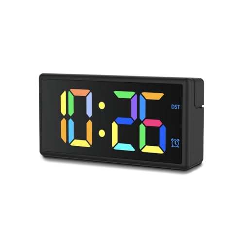 Hama I Reloj Despertador Digital (Ibiza, Reloj sobremesa, Alarma, Carga USB, Pantalla Multicolor) Negro