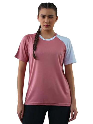 Image of CHKOKKO Gym Tshirt for Women Workout Activewear Regular Fit T Shirt for Woman Round Crew Neck Half Sleeves Best for Sports and Outdoor Activities