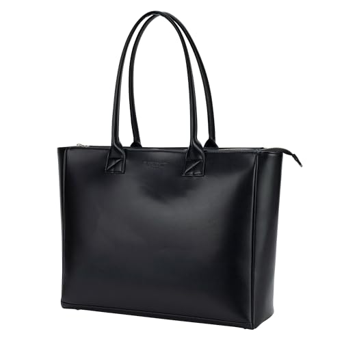 [�q�f�I���J�}�c] �N�����[�m �g�[�g�o�b�O �yLeather-Style Totebag�z ���y�� ���{�� �r�W�l�X ���j�Z�b�N�X �t�H�[�}�� �I�t�B�X�J�W���A�� �m�[�gPC �o�� �����Y ���f�B�[�X(BLACK)