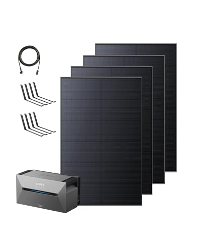 Anker SOLIX Balkonkraftwerk mit Speicher (1780W | 1600Wh), Solarbank 2 E1600 Pro (1600Wh), 4 Bifaziales Solarpanel (445W), Bodenhalterungen, 4 MPPT, 9,6kWh Kapazität, Plug & Play