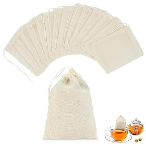ABOHU 50 Piezas Bolsas De Muselina de Algodón, Bolsas Reutilizables Con Cordón, Bolsas Filtro Para Hierbas Y Especias, Para Té Café Y Cocinar, Bolsitas De Té, Ecológicas (8 X 10 CM) | Ya disponible en tu tienda friki favorita! En mundofriki.es!