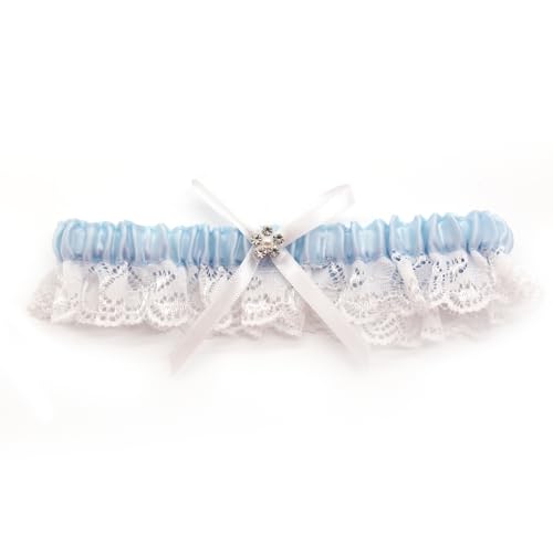 HDKAJL Liga Novia - Liga de Boda para Novias, Liga Nupcial Elástica，Accesorios de Ropa Interior de Boda，Liga de Boda con Lazo, Liga de Graduación Hecha a Mano para Novias