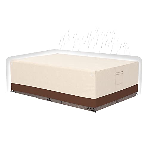Patio Furniture Set Cover, Patio Conversation Set Cover (88 X 58 X 28 Inch) Rectangular Table Outdoor Conversion Sectional Sofa Set Cover For Lawn - 600D Waterproof & Weather Resistant, Anti Uv Fabric #TOP6
