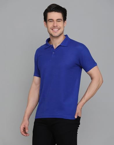 Image of INKKR Men's Combo Polo Neck Cotton Blend Solid T-Shirt (Pack of 2)