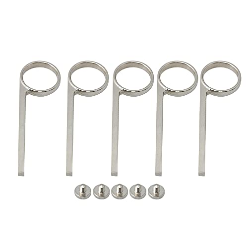 Yibuy 80mm Bb Trumpet Valve Slide Finger Ring for Trumpet Replacement Silver Set of 5