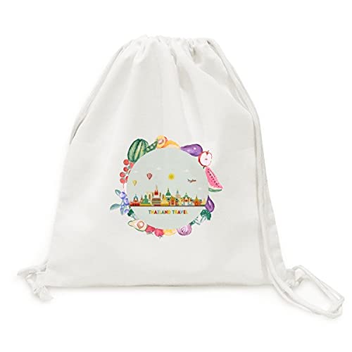 Sac en tissu pliable aquarelle Thaïlande fini les cabas fragiles