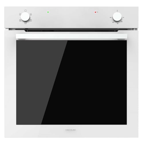 Cecotec Horno Integrable Convencional de 80L Bolero Hexa C126400 Glass White. 2800W, 5 Funciones, Bajo Consumo, Luz Interior, Steam Assist, Steam EasyClean, Puerta Fría con 2 Cristales