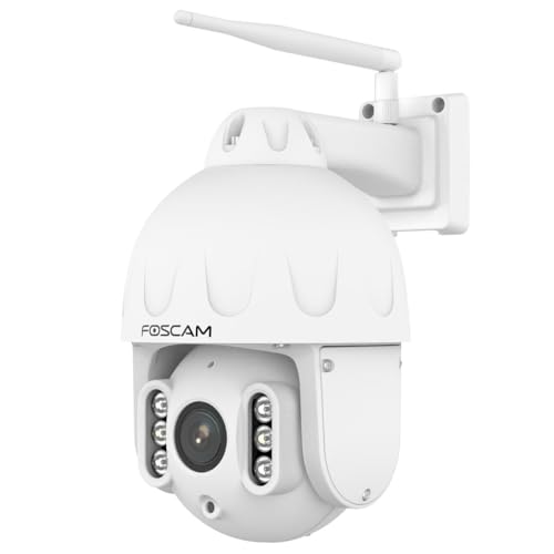 Foscam SD8P WLAN ?berwachungskamera Wei? 8MP (3840x2160), Dualband WLAN, Schwenk  und Neigefunktion, 4x optischer Zoom (SD8P W)