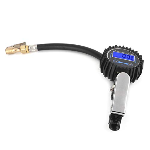 Dioche Inflador con Pantalla Digital LCD y Medidor de Presión de Neumáticos de 200 PSI con Luz LED para Automóviles, Motocicletas, Funciones de Alta Precisión, Desinflado e Inflado