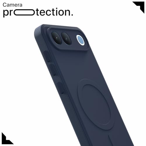 Image of Outlouders Back Cover for Vivo S2 5G | Soft Matte Silicone | Slim Fit | Magnetic-Safe Logo Design (Magnetic-Safe Not Compatible) | Shockproof | Camera Protection Bumper Case (Blue)