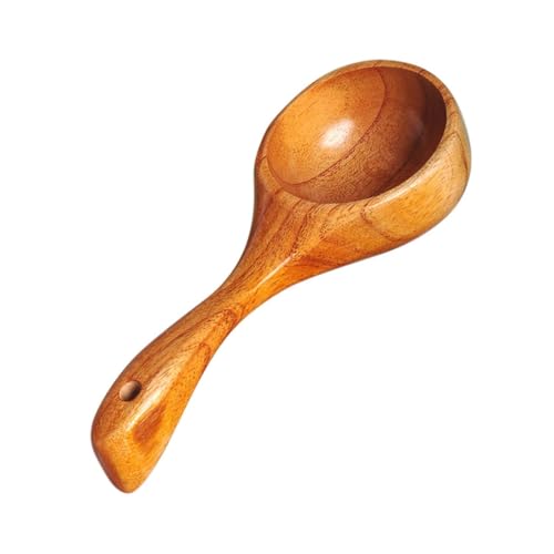 iplusmile 木製無垢材?米?勺 キッチン調理用水杓子 食洗機対応 家用多機能スープスプーン ガーデニング水やり兼用 快適グリップ 設計