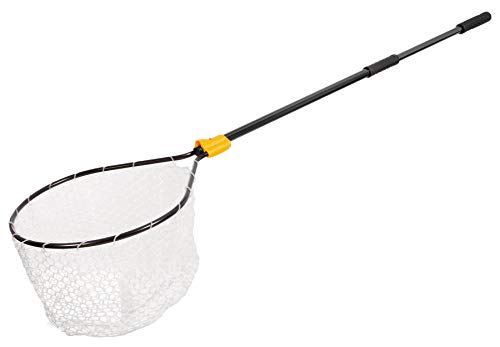 Frabill Conservation Telescoping Handle Net | Teardrop Hoop Size: 21" X 24" | Telescoping Handle: 35-60" | Netting: Clear Rubber | Net Depth: 13"