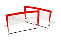 Bandito Fußbfalltor Quadro 2er Set für Kinder, automatisch faltbares kleines Mini-Tor, quadratisches Pop Up Tor für Garten und Kinderzimmer, wetterfestes Hockey Tor, mit Tasche und Bodenhaken,75x45 cm