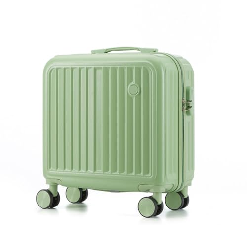 PANKERS Suitcase Business Trip Small 18-inch Suitcase Women's Fashionable Boarding Suitcase Zipper Travel Trolley Case Suitcases, Green