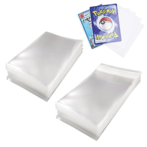 Moocuca Sleeves Fundas para Cartas de Juego Magic 66 * 91mm, 200 Fundas Para Cartas de Comercio Transparente, Protectoras de Tarjeta para YuGiOh...