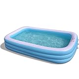 ESTRUCTURA FUERTE Y ESTABLE: Nuestra piscina inflable para adultos tiene 3 cámaras de aire separadas, cada una con una entrada de aire doble y una válvula de salida de flujo libre para acelerar el flujo de agua. Las 3 cámaras de aire separadas agregan integridad estructural para soportar más peso y mantener su forma cuando se inclinan.