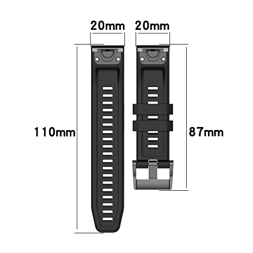Correa silicona compatible Garmin Fenix 8 43mm 20mm miniatura 6