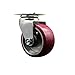 Swivel Top Plate Caster ? Maroon 4 Inch by 2 Inch Polyurethane on Aluminum Wheel ? Ball Bearing ? 450 lbs. Capacity Per Caster ? Service Caster Brand