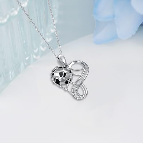 Volleyball/Tennis/Soccer/Basketball/Pcikleball/Baseball/Golf/Football Necklace 925 Sterling Sliver Sport Necklace for Women Sport Jewelry Gifts for Sports Fans3