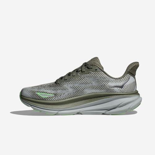 HOKA HOKA ONE ONE Clifton 9 Womens Shoes (Olive Haze/Mercury, US Footwear Size System, Adult, Women, Numeric, Medium, 12)