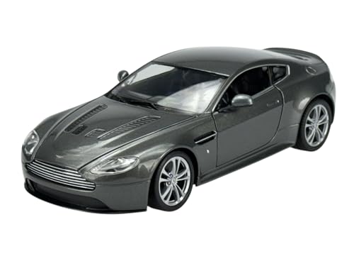 Welly Modèle de voiture compatible avec Aston Martin V12 Vantage 2010 Argent 1/24 1:24 Modèle de voiture en métal dans une boîte 24017