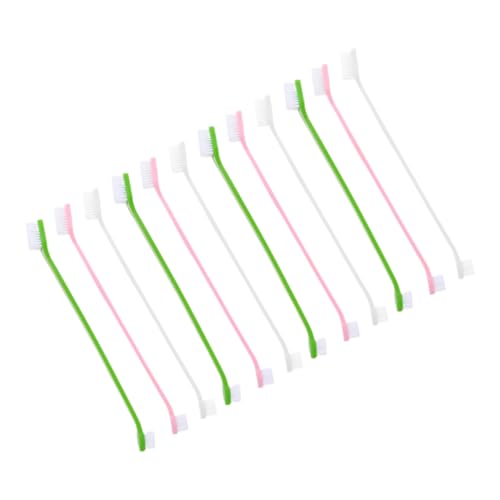 Toddmomy 12pc Dual-Head Dog Toothbrushes Pet Toothbrushes for Dogs and Puppies Finger Brush Teeth Supplies