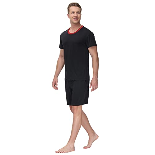 INK+IVY Men's Sleepwear Pajama Set Crewneck T-Shirt, Soft Jersey Tee Loungewear with Matching Short2