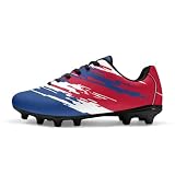 YUVAMAGIMO Mens Football Sneakers French Tricolor Size 9.5 PU Leather Outdoor Soccer Boots Low Top Turf Shoes with Ankle Support Lightweight Softball Cleats for Men Adult Match