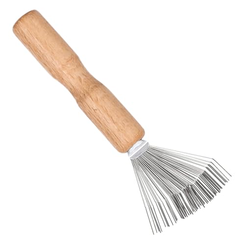 RUOXIXI 1 Pezzi Spazzole per Capelli Strumento Pettine di Pulizia Rastrello con Manico in Legno, Strumento, Pulizia dei Capelli per Capelli e la Pulizia di Spazzole da Barba, Strumento Artigianale