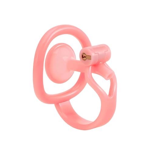 Crysore Peniskäfig Inverted Chastity Cage Sex Spielzeug für die Männer Keuschheitskäfig Herren mit Urinsammler und Kleines Schloss Peniskäfig aus Harz zur Fesselung des Männliche Penis (M,Pink)