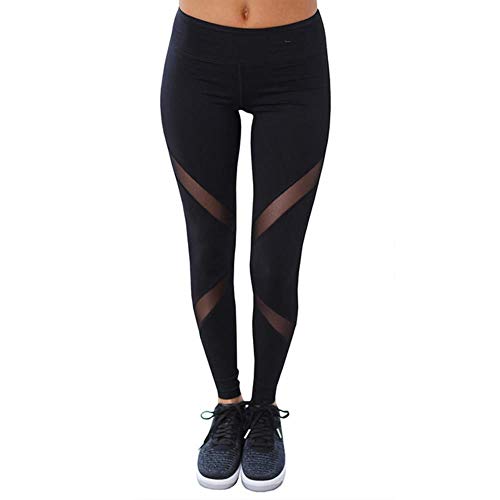 Leggings de yoga Miwaimao ventre plat pour femmes pantalon stretch avec mesh noir XL