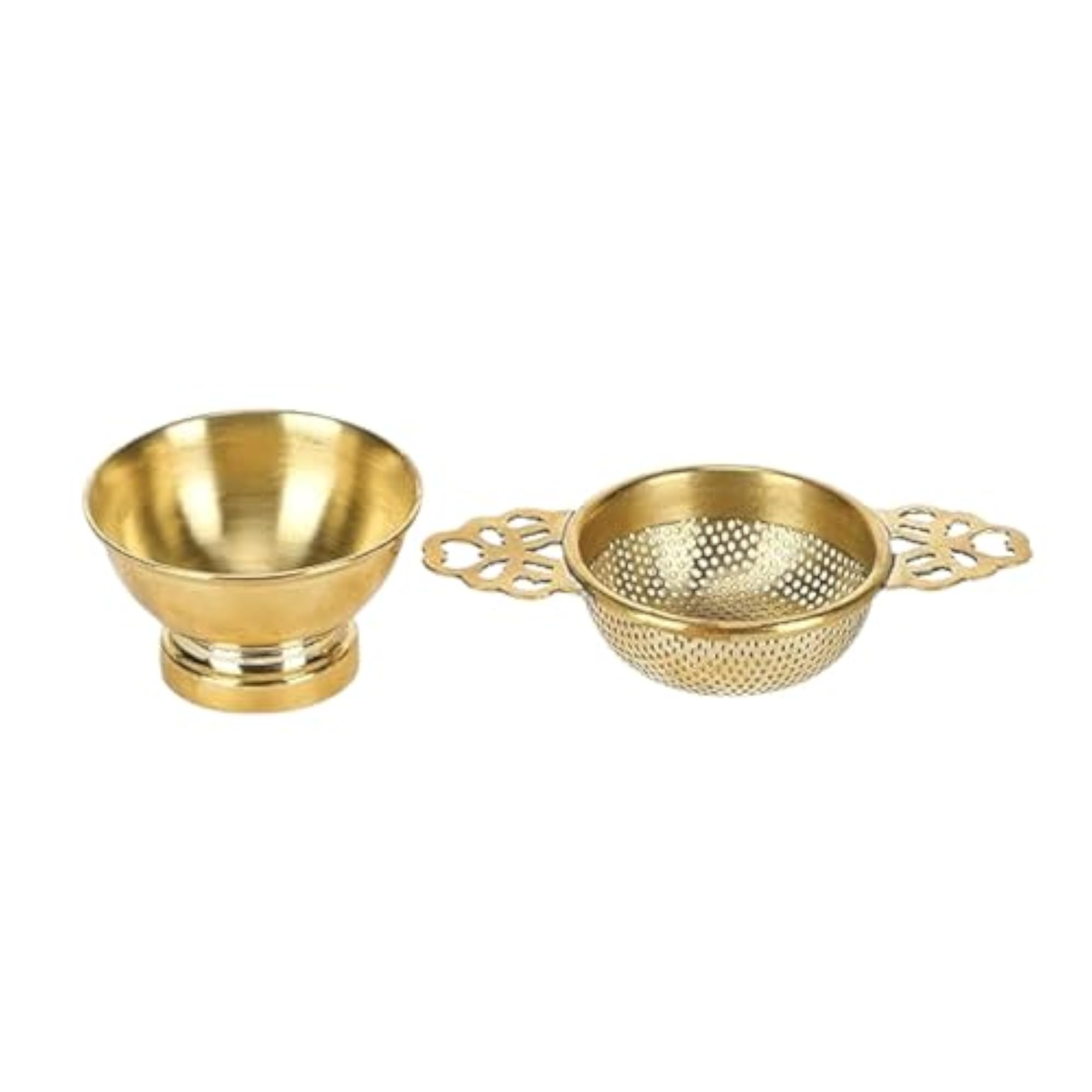 Brass Tea Strainer, Metal Mesh Tea Filter for Brewing