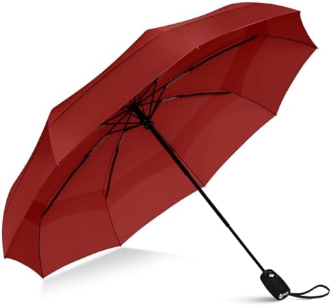 Repel Golf Umbrella with Triple Layered Reinforced Fiberglass Ribs Adorned in Red Paint, 60" Vented Double Canopy with Teflon Coating, Auto Open