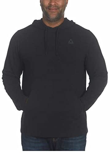 VenturGerry Men’s Performance Lightweight Hoodie (Large, Black Heather)