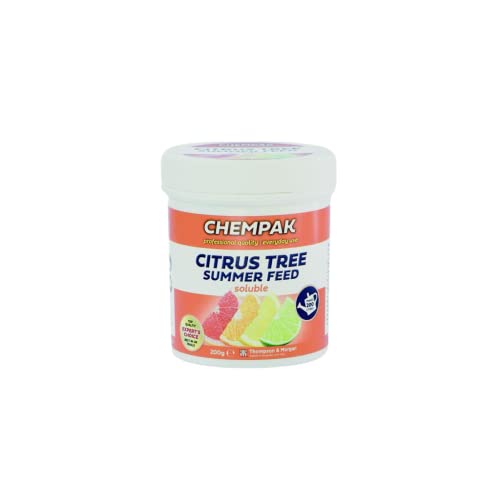 Chempak Citrus Fruit Tree Fertiliser Fruit Plant Tree Food Summer Food for Citrus Trees with High Nitrogen, Boosts Growth and Promotes Bushiness 1 x 200g Pack by Thompson and Morgan