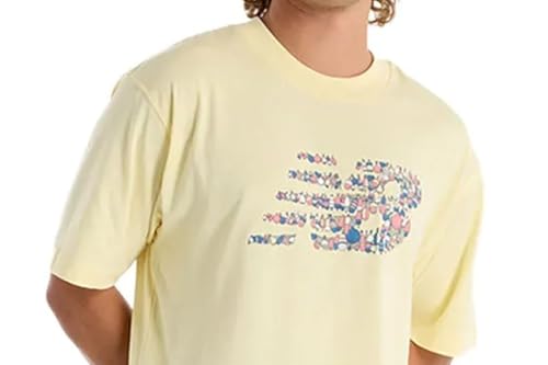 New Balance Nautical Logo T-Shirt Camiseta, Pergamino, L para Hombre