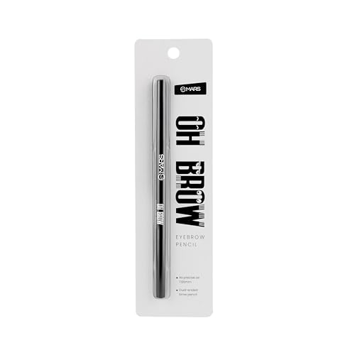 Image of MARS OH Brow Eyebrow Pencil | Micro Precision Retractable with a Spoolie | Highly Pigmented | Smudge Proof & Water Resistance | Long-Lasting | Lightweight Eyebrow Pencil | (0.1 gm) (Black)