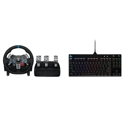 Logitech G G29 Driving Force Racing Wheel with Pedals, Real Force Feedback, USB, PS5, PS4, PC