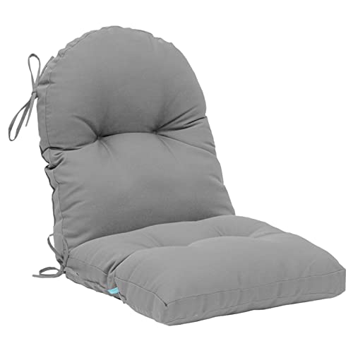 Image of QILLOWAY Tufted Outdoor Chair Cushion Set of 4, Waterproof 43x20x4 Inch Non Slip Replacement Pad for Wicker Lounge Patio Furniture, Grey