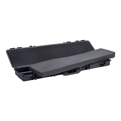 Image of MEIJIA Portable Waterproof All Weather Hard Rifle Case,Soft Handle Grip,Customizable Fit Foam Inserted,without wheels,Black