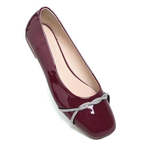 Image of TN TANGNEST Womens Casual Flats Chain Ballet Flats | Fashion Pointed Toe Rhinestone Flats, Comfort Slip On Dress Shoes for Business Work Office Wedding Party