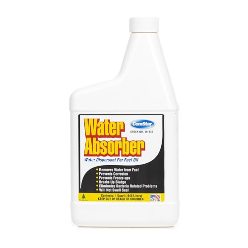 ComStar Water Absorber, 1 Quart, Heavy-Duty Water Dispersant for Fuel Oil, Prevents Corrosion & Freezing, Breaks Up Residue, Enhances Fuel Performance, Protects Tanks & Systems (60-335)