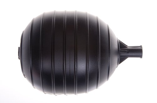 Kerick Valve PF45K Polyethylene Oval Float Ball, 4" Diameter, 5" Length, 1/4" Female Thread,Black