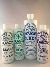 Chemical Set for Stained Glass Projects: Black Patina for Lead & Zinc & Flux + Cutter Oil