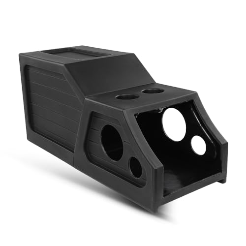 PIT66 12\" Center Console Subwoofer Box Compatible with Chevy/GMC Crew Cab 2014 2015 2016 2017 2018 Black