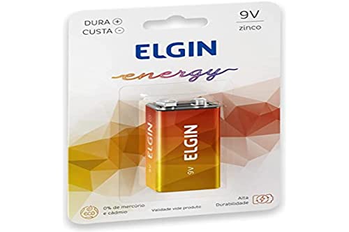 Bateria 9V, Elgin, Zinco