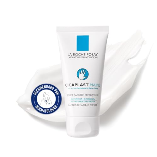 La Roche Posay Crema de Manos Cicatrizante, Reparador de Efecto Barrera, Calma, Protege y Restaura, Fórmula con Niacinamida y Glicerina, Cicaplast, 50 ml